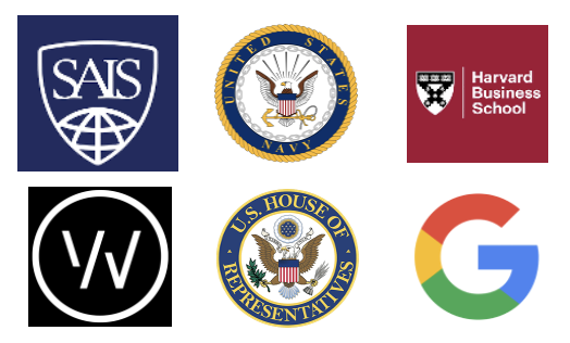 Matt's professional background including SAIS, US Navy, Harvard Business School, US House of Representatives, and Google